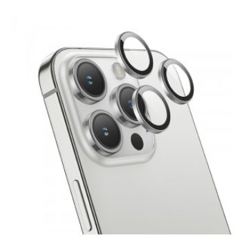 Tempered Glass Πίσω Κάμερας Hoco 3D Metal V14 - 3 in 1 για Apple iPhone 15 Pro / 15 Pro Max - Silver