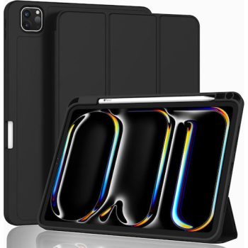 Θήκη Book Soft TPU Flexible Pencil Holder  για Apple iPad Pro 11 2024 - Black